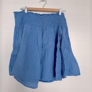 Blue Zara Off-the-shoulder Top